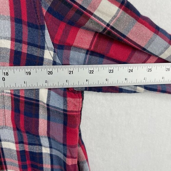 American Eagle Outfitters Shirt Women's Sz XL Red Plaid Oversized Fit Button Up - Picture 3 of 13